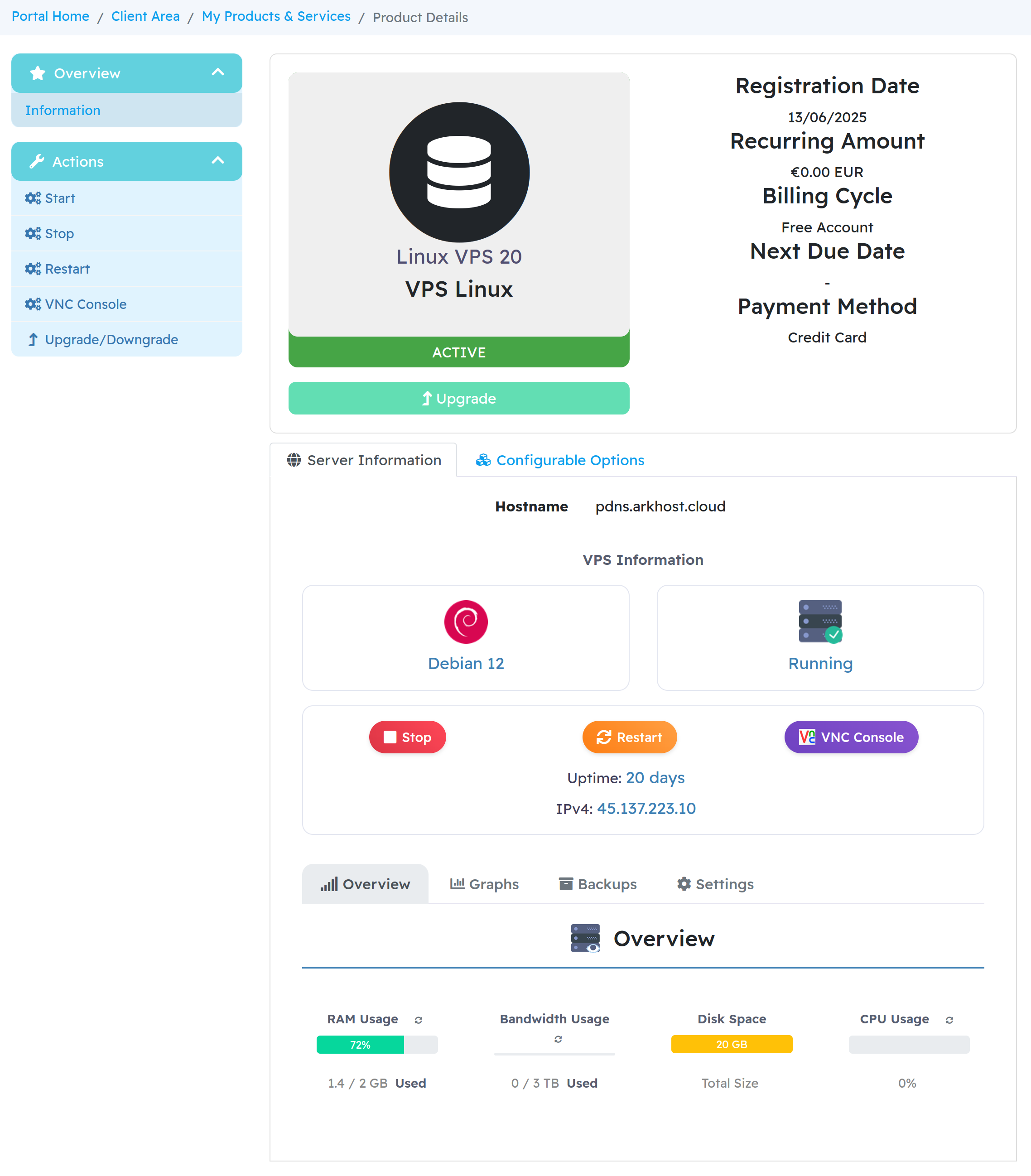 Main Dashboard